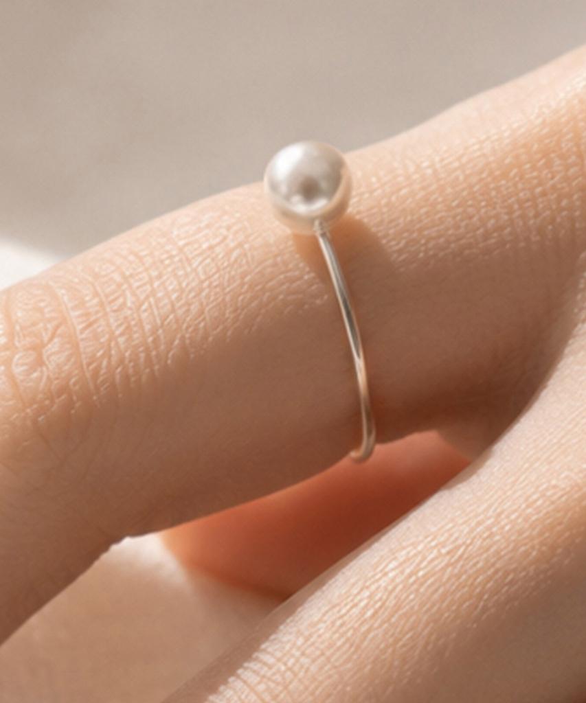 Helene Jewelry 925 Silver Freshwater 6Mm Pearl Miss Ring Silver Thread Ring (Type D)