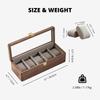 Muso Wood Watch Case for 5 Watches, Wooden Watch Case with Clear Window, Storage Box with Removable Pillow, Luxury Watch Display Case (Walnut)