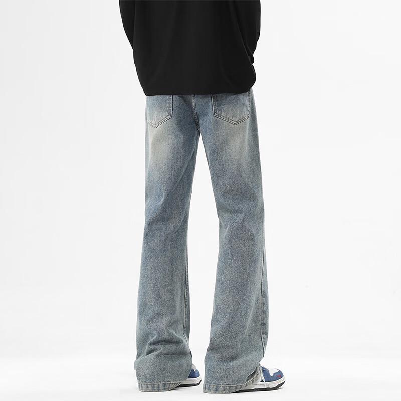 VUUG Men's Trendy American Retro Loose Straight Leg Jeans
