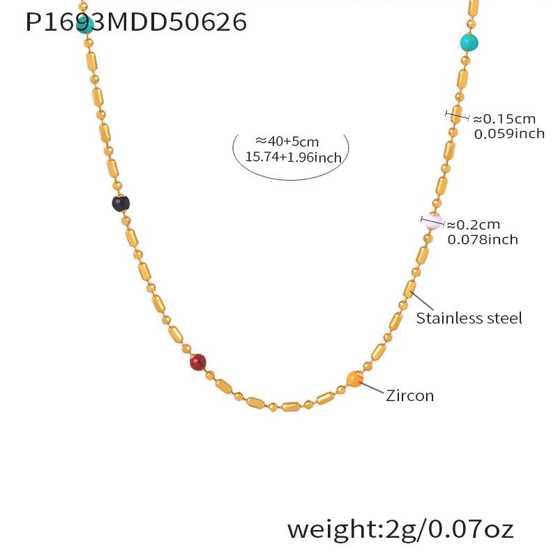 Stainless Steel Gold-Plated Ferris Wheel Pendant Necklace - Light Luxury & Elegant Style