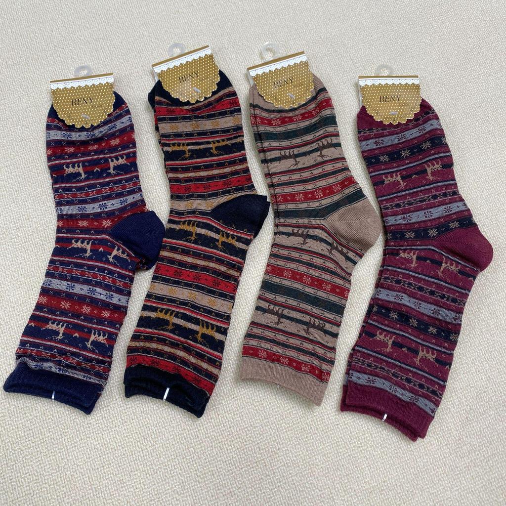 Autumn/Winter Mid-Tube Cartoon Christmas Stockings for Men and Women