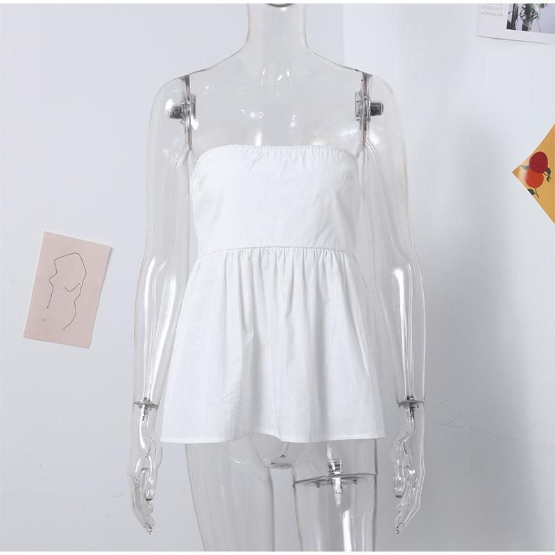 Dámský top bez ramínek Odhalená ramena Korzetový top Růžový Bílý Červený Modrý Top bez ramínek Bez zádové části Bez rukávů Crop top Žena 2024