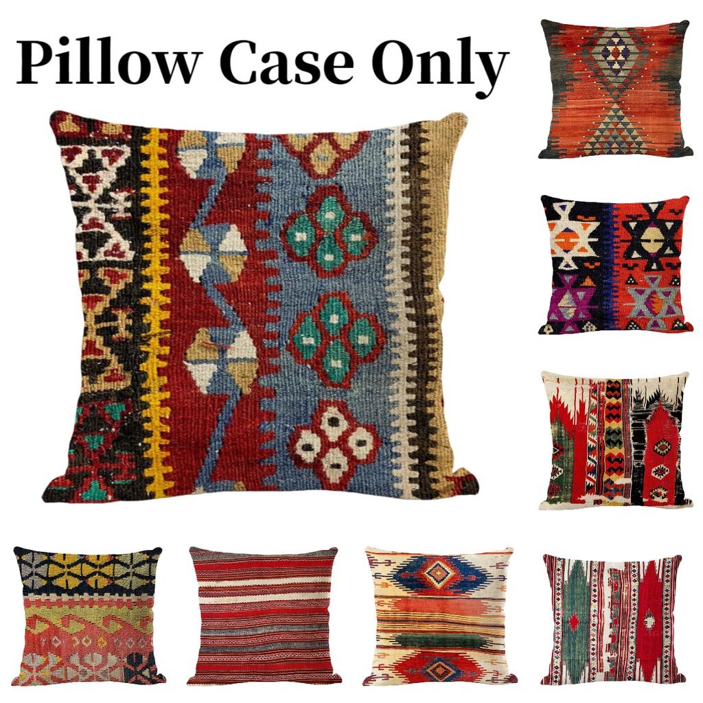 Bohemian Kilim Style Linen Pillow Cover 45x45cm For Home Dcor