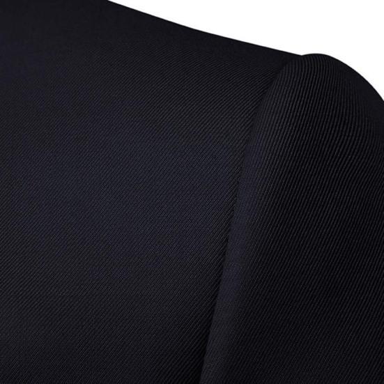 Men Blazer Single Button Solid Color Turndown Collar Plus Size Slim Pockets Suit