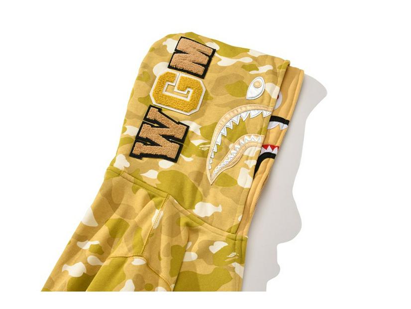 Camouflage Shark Head Hoodie with Golden Zipper - Plus Velvet Autumn/Winter Teen Cardigan