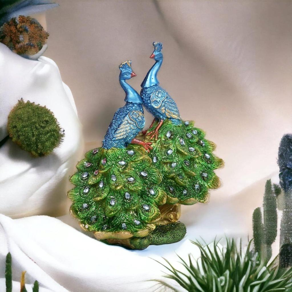Tańczący Paw Figurki do Dekoracji Domu Przedmioty Dekoracyjne do Salonu Przedmioty do Dekoracji Domu (18cm*21cm)