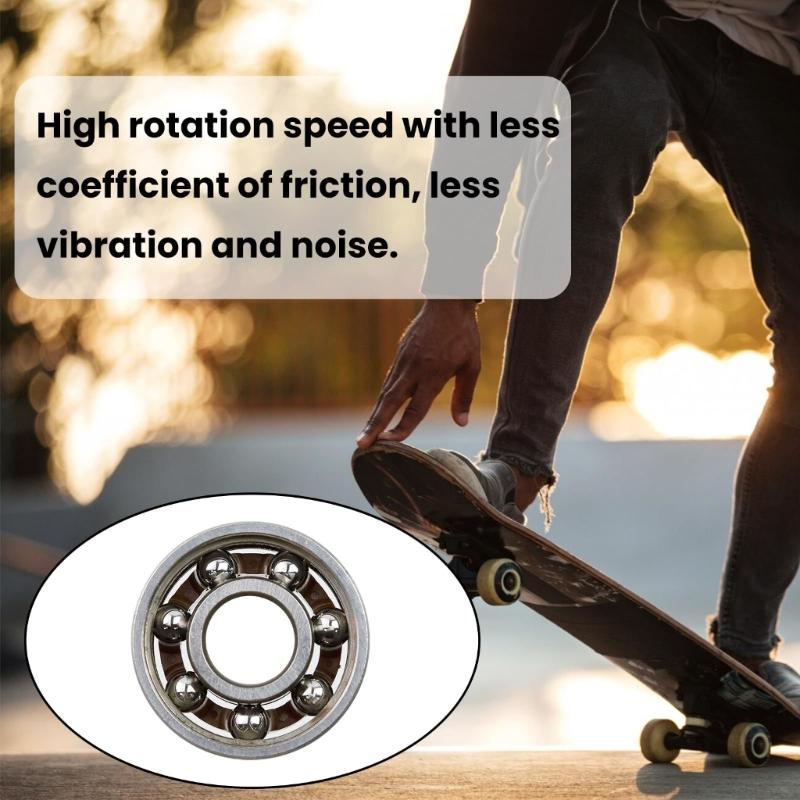 10Pcs Deep Grooves Ball Bearing High Precisions Steel Miniature Open Bearing Inline Skate Spinners Bearing Easy to Use