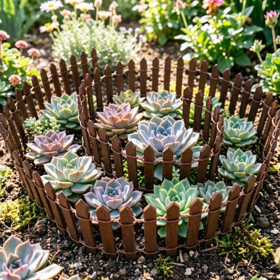 35 Inch Long Mini Fairy Garden Fence Small Wood Decorative Picket Fence Miniature Micro Landscape Ornaments for Dollhouse DIY Crafts Plant Pot Decor