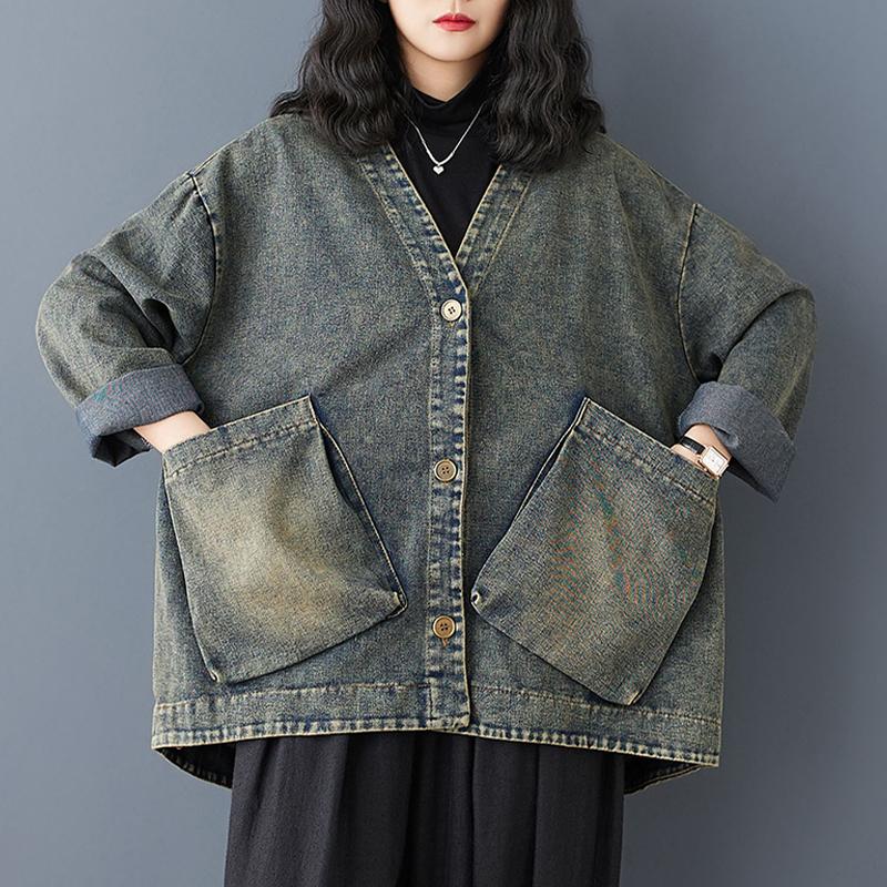 Autumn Women Classic Vintage Oversized Denim Outerwear Females Fashion Loose Jackets Leisure Luxury Coats