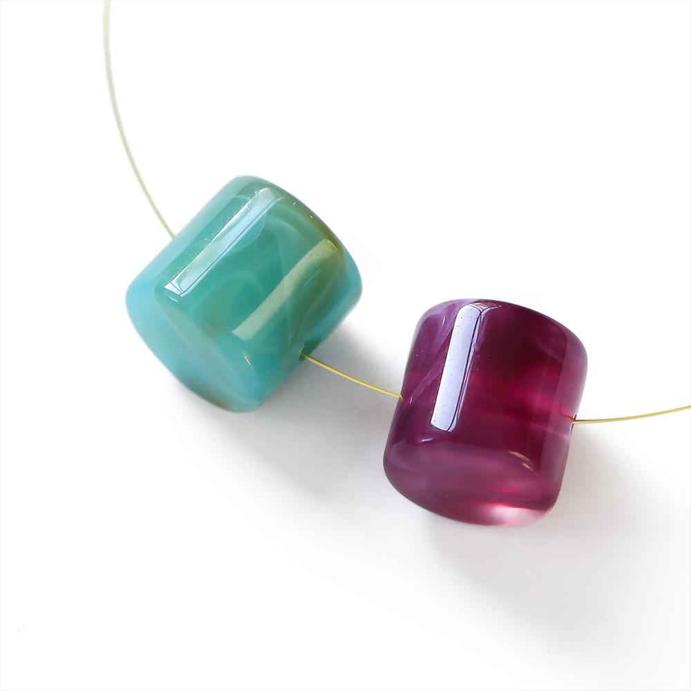 10 Stück 11,5x12mm Zylindrische Perlen Acryl Imitation Stein Lose Abstandshalterperlen für DIY Armband Halskette Schmuckherstellung Zubehör
