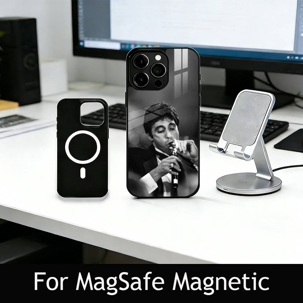 S-Scarface T-Tony Phone Case For iPhone17,16,15,14,13,12,11 Plus,Pro Magnetic with Magsafe Wireless Charging
