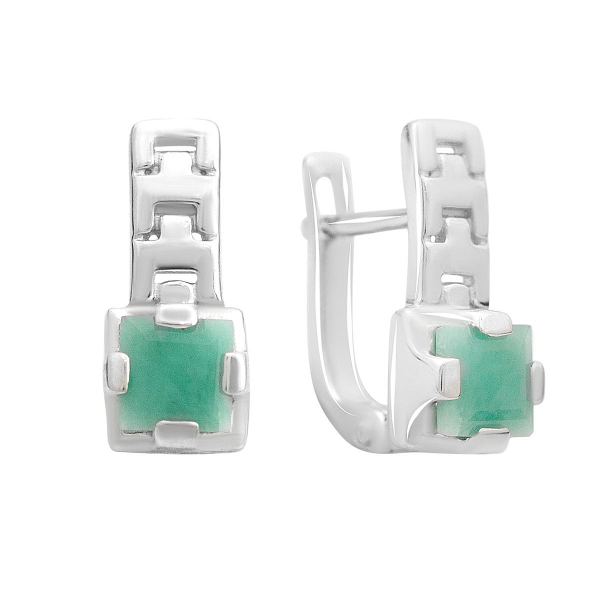 

Срібні сережки з натуральним смарагдом 1.25ct (2162025) смарагдовий