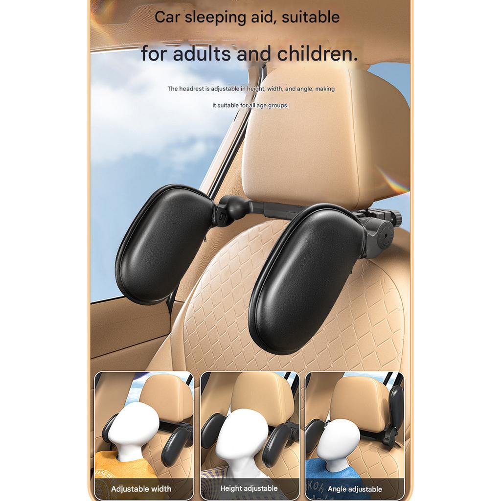 Oreiller de Nuque de Voiture en Mousse à Mémoire Respirant Amovible Haute Élasticité Angle Réglable Pour le Confort de Sommeil du Passager Enfant