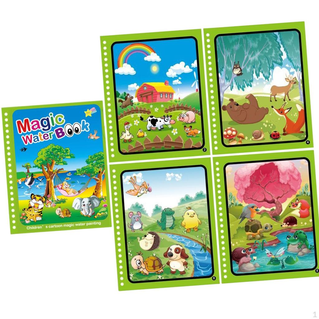 Adorable Water Painting Book, Arts Toy Colouring Book Reusable Drawing Tablet for Boys Girls