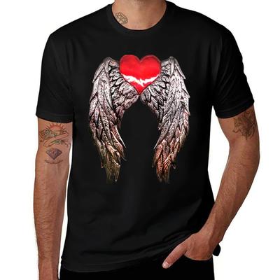 Heart with Wings T-Shirt Industrial Work Tee Shirt