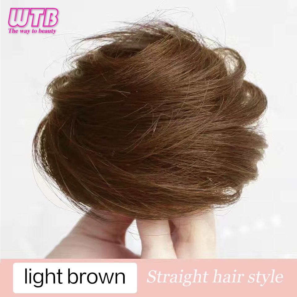 Synthetic Curly Straight Hair Messy Buns Female Hair Rings Fluffy Hair Pans Invisible Natural Seamless Donut Chignon Accessories