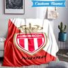 Custom Name Monaco Football Crest Blanket Lightweight Ideal Bedding Blanket Perfect for Travel, Camping, Living Rooms, Sofas, Christmas Gift