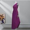 2023 Spring/Summer Purple Sleeveless Irregular Pleated Evening Dress