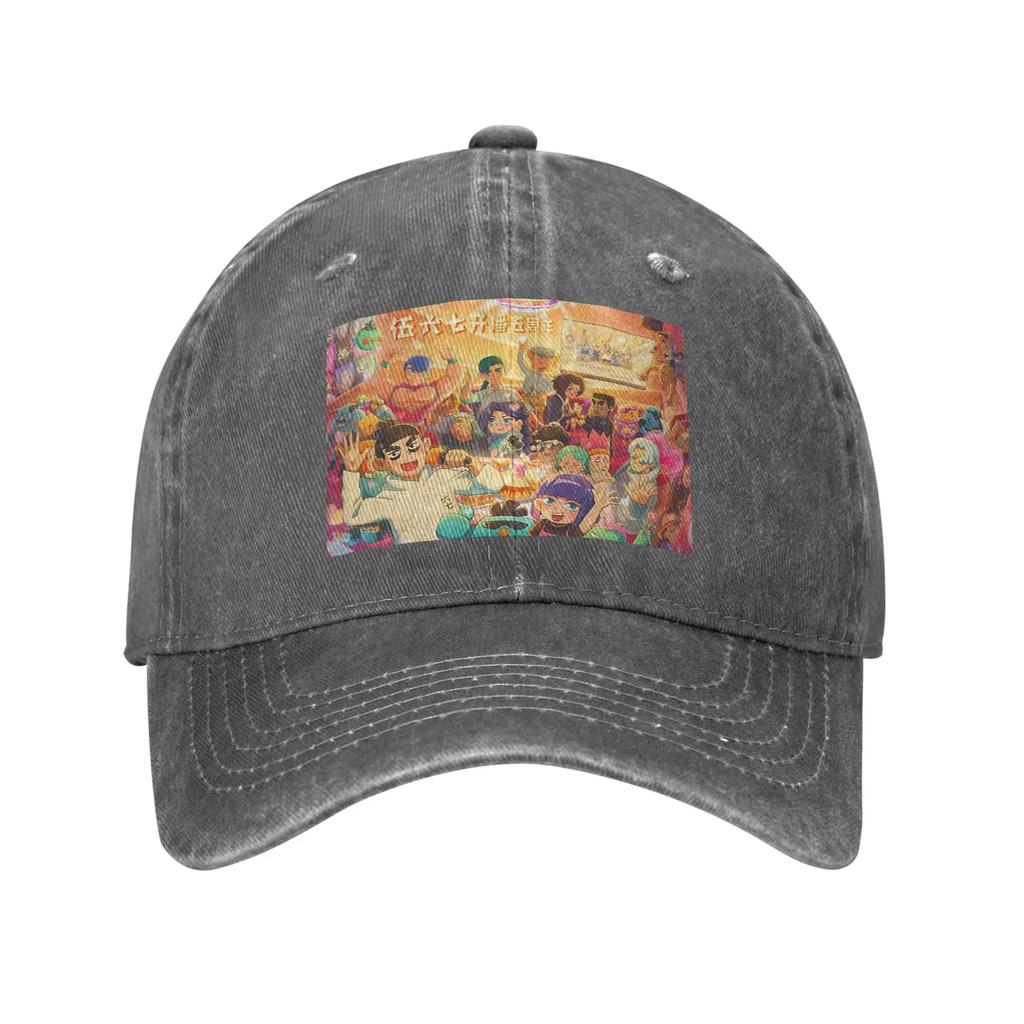 Scissor Seven Action Unisexga Cartoon Washed Denim Cap Casual Baseball Caps Adjustable Hat Summer Unisex Baseball Hats