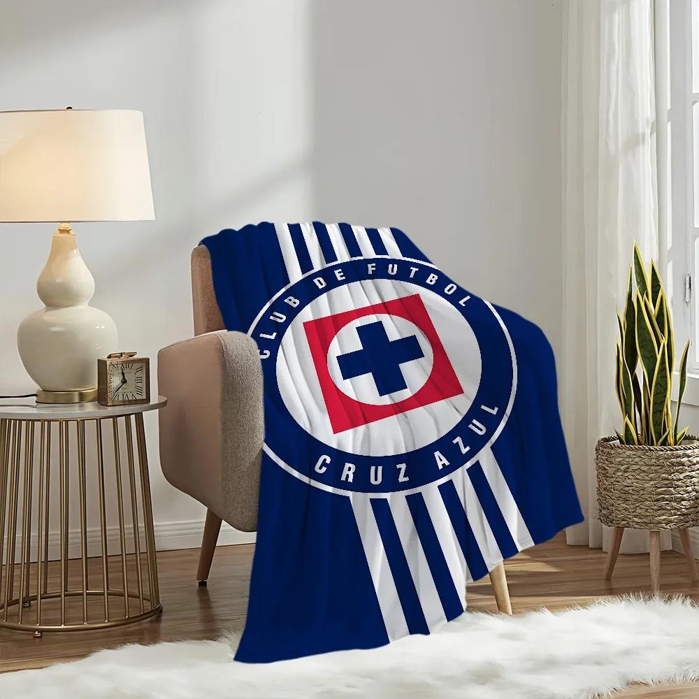 C-Cruz Azul F-Fútbol Club Fußballdecke Decke für Couch Sofa Reisen Zuhause Wandern Picknick Bett Bettwäsche Flanelldecke Geschenk