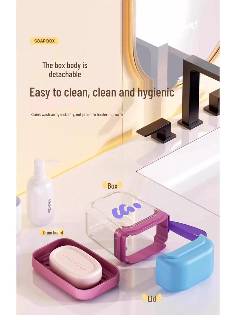 Travel Soap Box: Compact, Portable with Double-Layer Drainage and Advanced Sealing - Newcomer Discount 5 Yuan