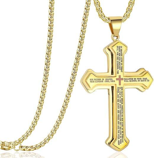 Europe, America, Accessories, Three-Layer Vintage Cross Pendant Men, Necklaces, Accessories 2026