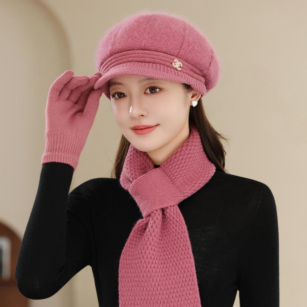Plus Velvet Warm Basin Hat Knitted Fisherman Hat Elderly Grandmother's Cold Proof Scarf  Autumn and Winter Hat Trend