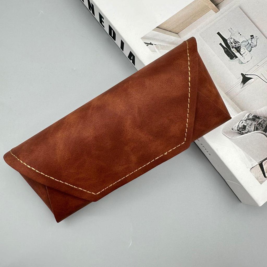 Compact Leather Sunglasses Case: Durable, Solid Color, Logo Printable