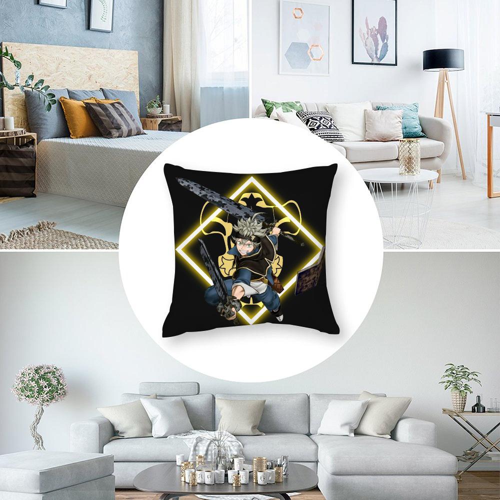 Hot Anime B-Black Clover Pillow Case Short Plush Sofa Decorative Gift Home Double-sided Printing Cushion