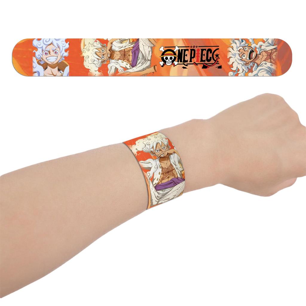 One Piece Kids Anime Slap Bracelet Set: Cartoon Toy & Party Accessory with Treasure Map
