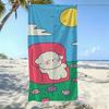 Serviette de plage 1 pièce Mouton bronzant sur canapé, design plat 2D | Douce, respectueuse de la peau, ne peluche pas, durable, résistant au boulochage et à la décoloration