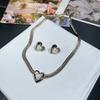 Sweet and Cool Wind Love, Trendy Design Sense Versatile Cold Wind Necklace Earrings