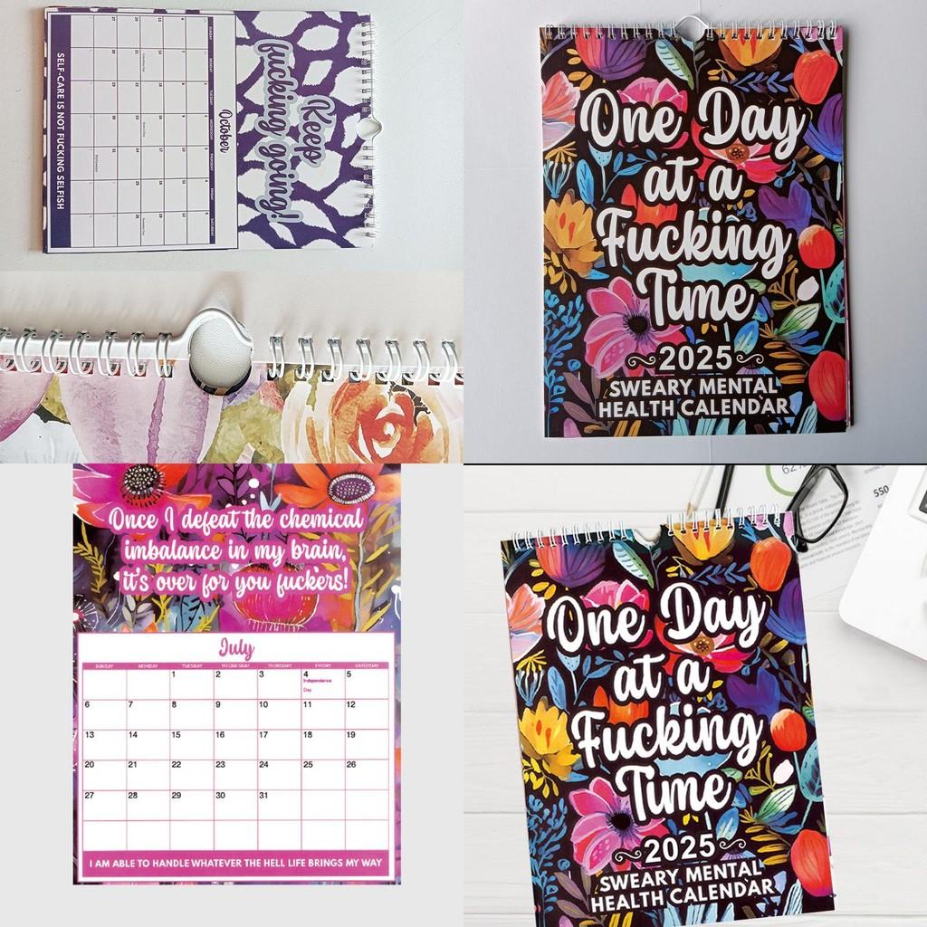 2025 Blauer Spiral-Kalender für psychische Gesundheit Stilvoller und funktionaler 12-Monats-Wandkalender