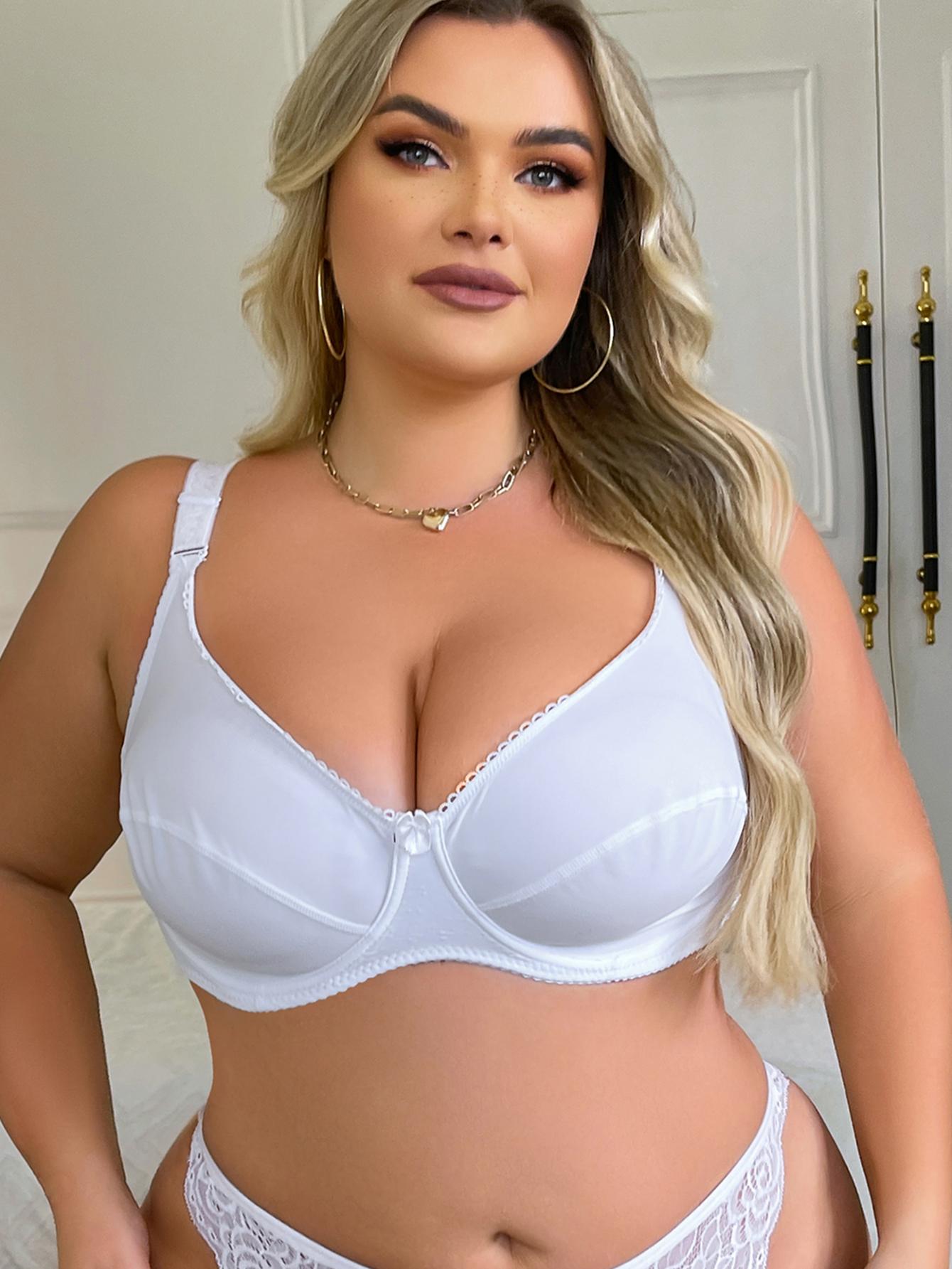 

Женский ультра-сексуальный бюстгальтер с бантом для больших размеров - Бюстгальтеры больших размеров, прочные, ультратонкие, на косточках, удобные, поддерживающие и стильные, для женщин с пышными формами 105E белый