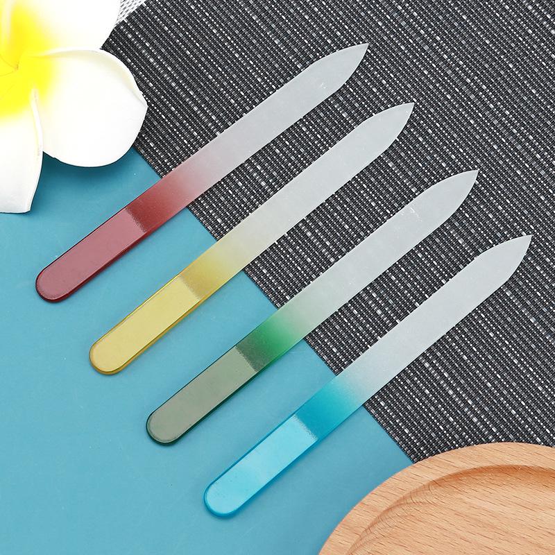 Glass Nail File Manicure Kit: Colored Nail Shaping, Grinding, and Polishing Tool. Ideal for Nail Fungus Treatment.