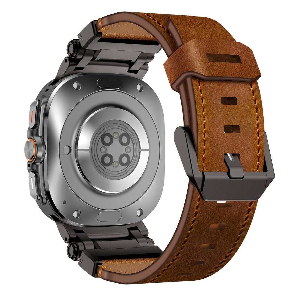 Kožený řemínek na hodinky pro Samsung Galaxy Watch Ultra 47mm s nerezovou sponou