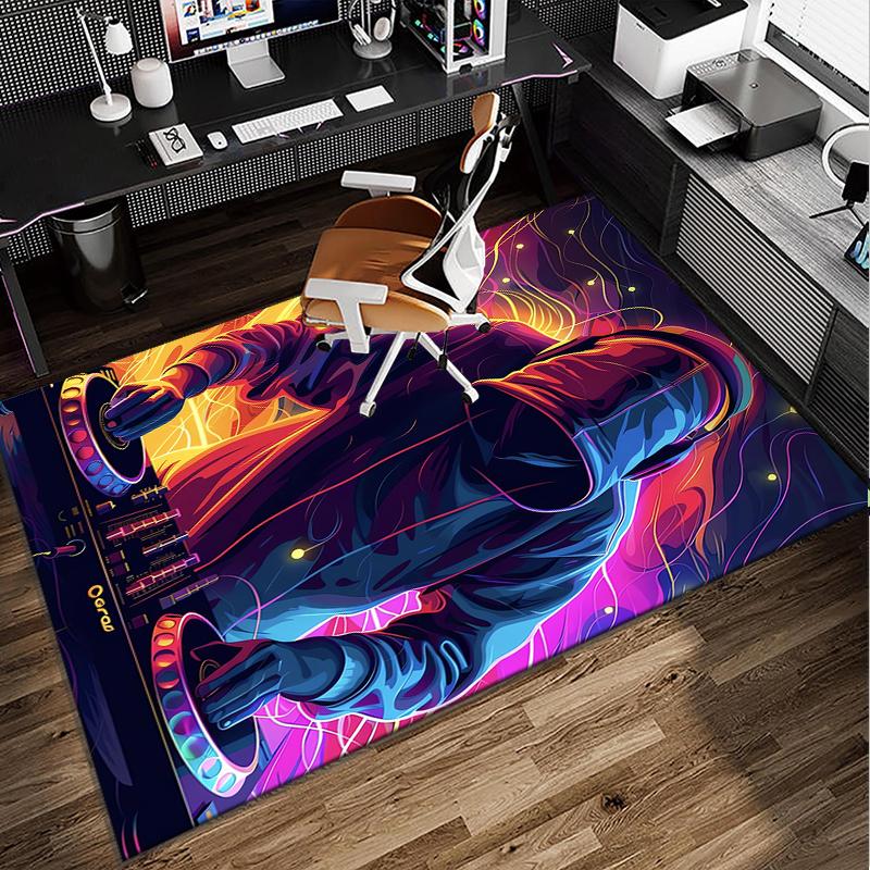 Cyberpunk Gaming Hero Office Rug Chair Mat, Entryway Carpet, Suitable for Front Door, Bedroom, Living Room, Desk, Holiday Gift