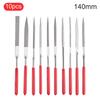 140mm 10pcs Diamond Files for Metal Jewelery Stone Polishing Wood Carving Craft Double-cut Plating Needle File Set Hand Tools