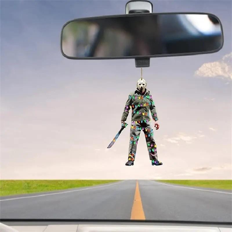 Horror Movie Character Acrylic Pendant For Car Rearview Mirror Unique Holiday Decor
