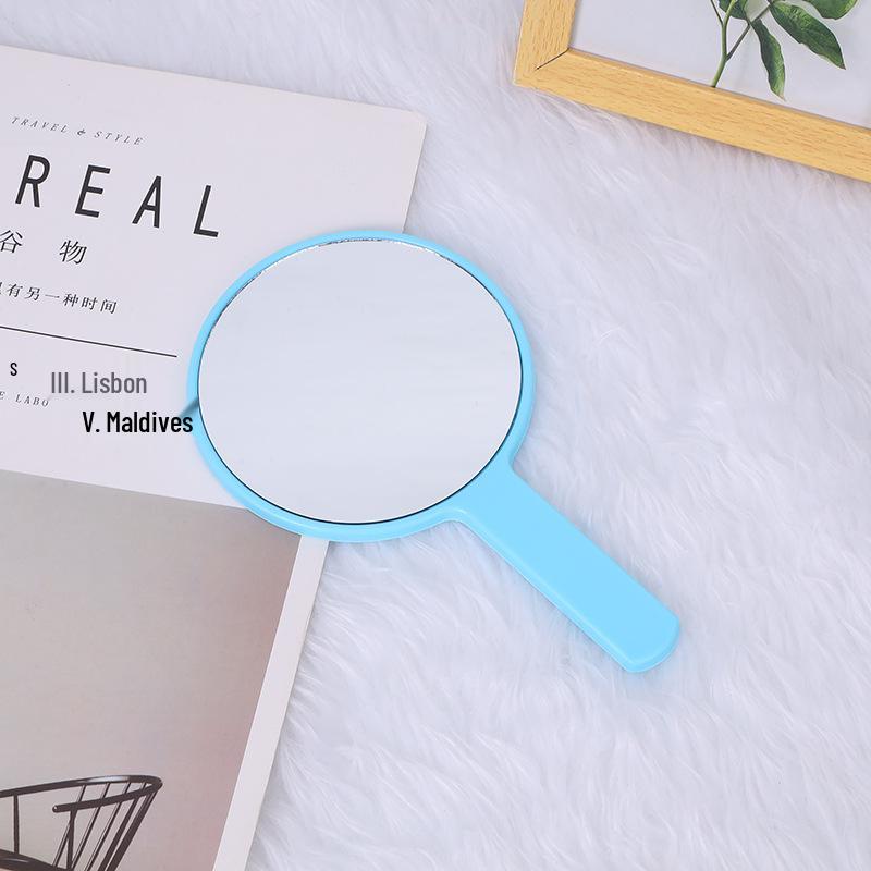 Portable Handheld Square Makeup Mirror with Salon-Quality Handle and Logo