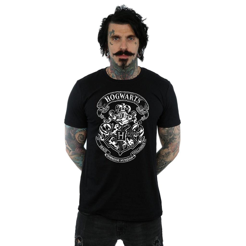 Harry Potter Mens Hogwarts Crest Cotton T-Shirt