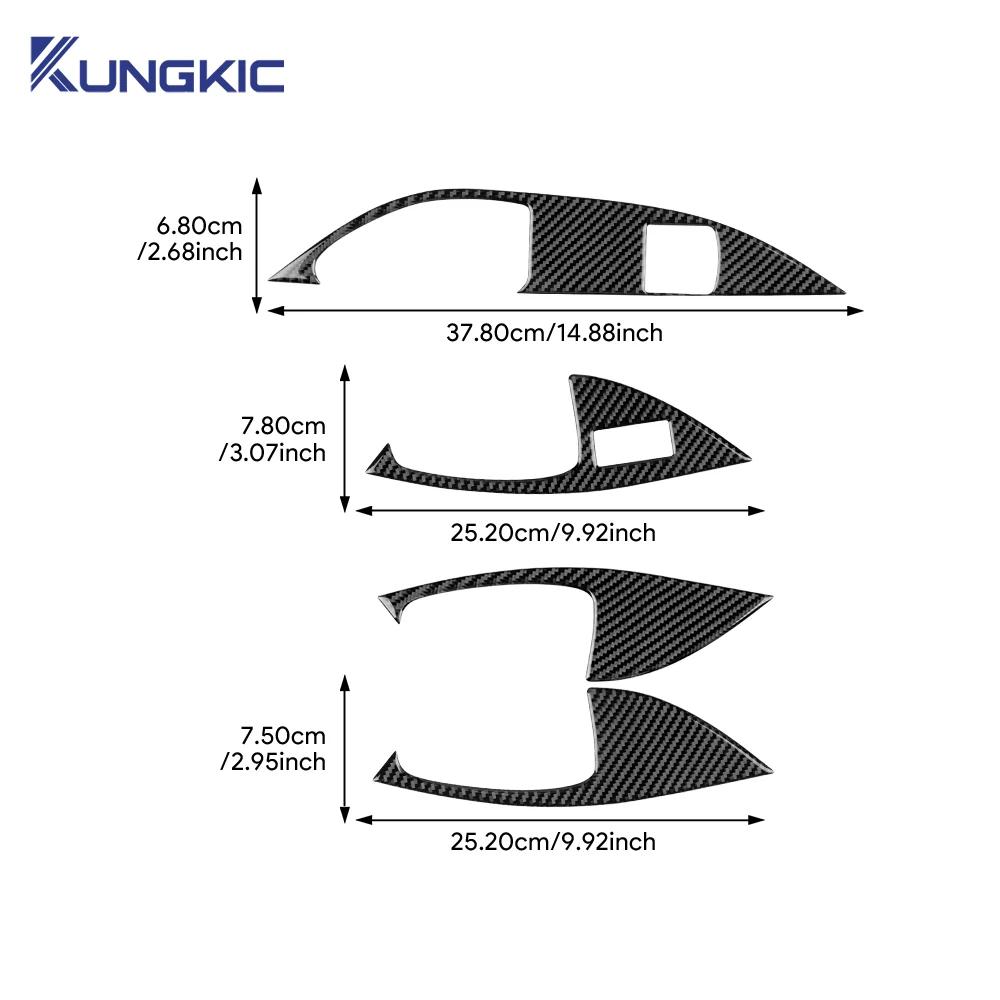 Real Soft Carbon Fiber For Seat Altea 2004 2005 2006 2007 2008 2009 2010 2011 2012 2013 2014-2016 Car Window Lift Panel Sticker