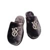 Women's Versatile Fuzzy Rhinestone Slippers - Warm Cotton for Autumn/Winter, Stylish for Home or Outdoor Use.