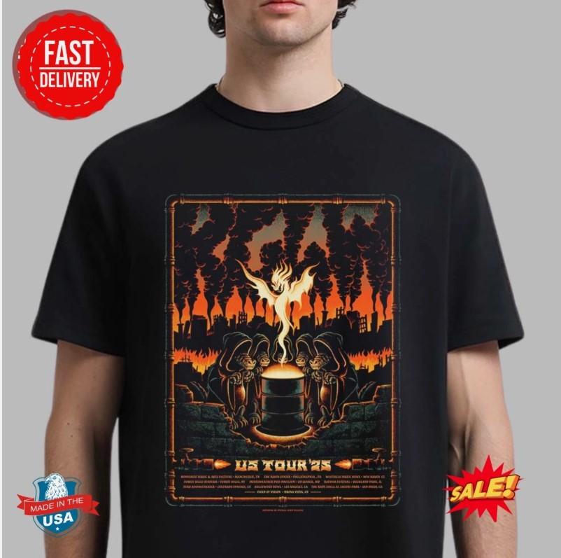 

King Gizzard And The Lizard Wizard US Tour 2025 Phoenix Fire T-Shirt Unisex T-Shirt XXL