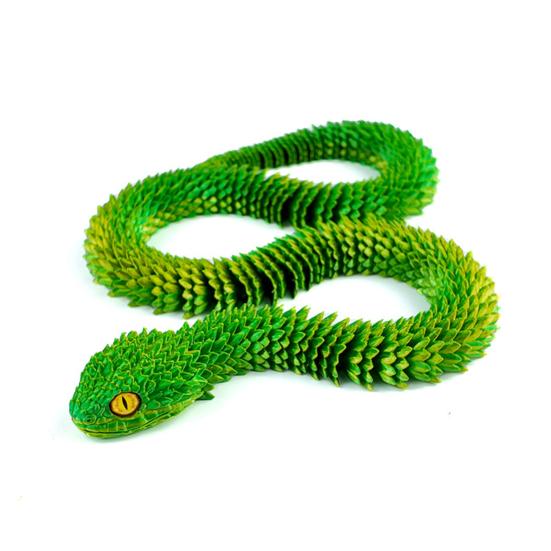 3D Printed Snake Figurine Movable Joints Snake Figure Articulated Animal Model Toy Home Office Bookshelf Desktop Decoration Ornament