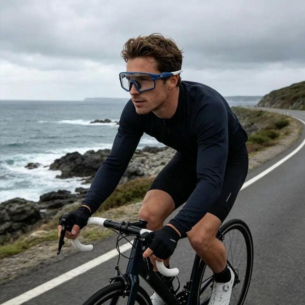 UV400 Photochrome Radsportbrille Hochgeklappt Sportsonnenbrille Photochrome Fahrradbrille Sommer