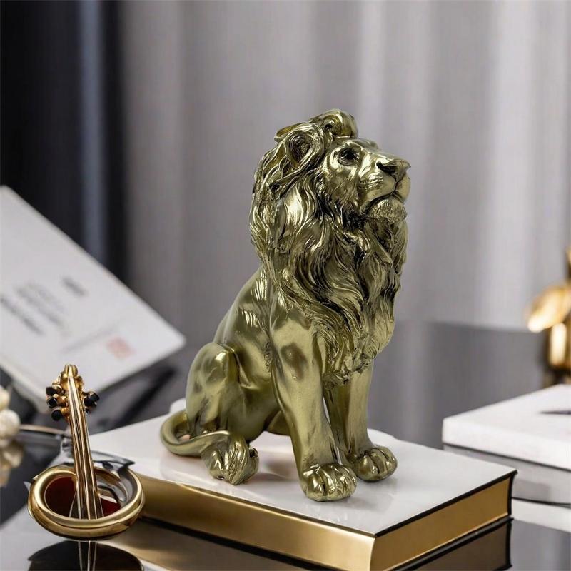 Hars Zittende Leeuw Beeld Uniek Huis Woonkamer Decor Moderne Beeldhouwkunst