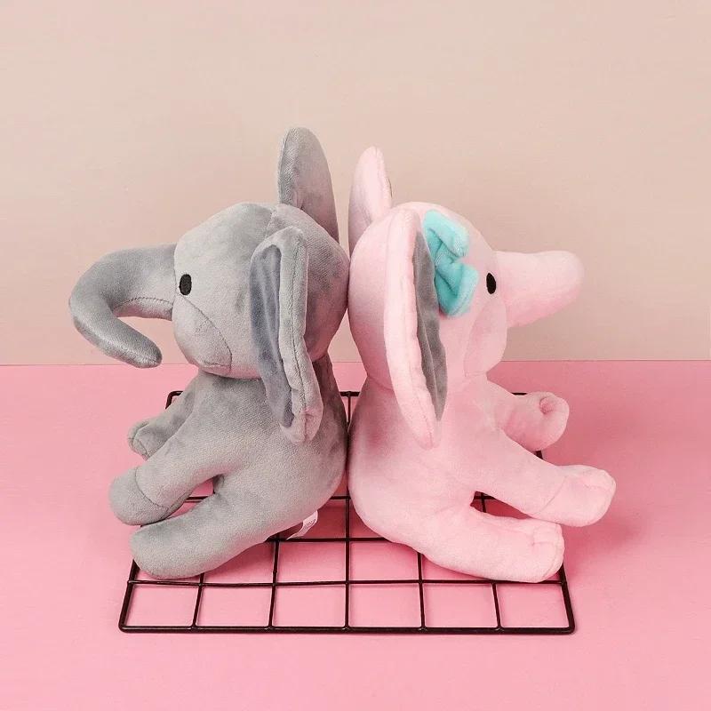 25cm Colorful Elephant Stuffed Plush Toys Kawaii Animals Soft Soother Sleeping Stuffed Pillow Doll Plushie for Baby Room Decorative Gifts
