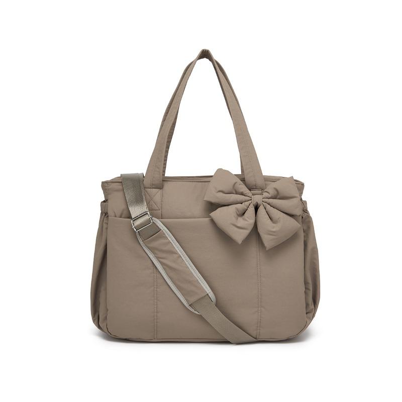 

1pcs Women s Large Capacity Bow Decor Tote Bag Multifunctional Casual Crossbody Bag Adjustable Strap Shoulder Bag 33x14x35cm хаки