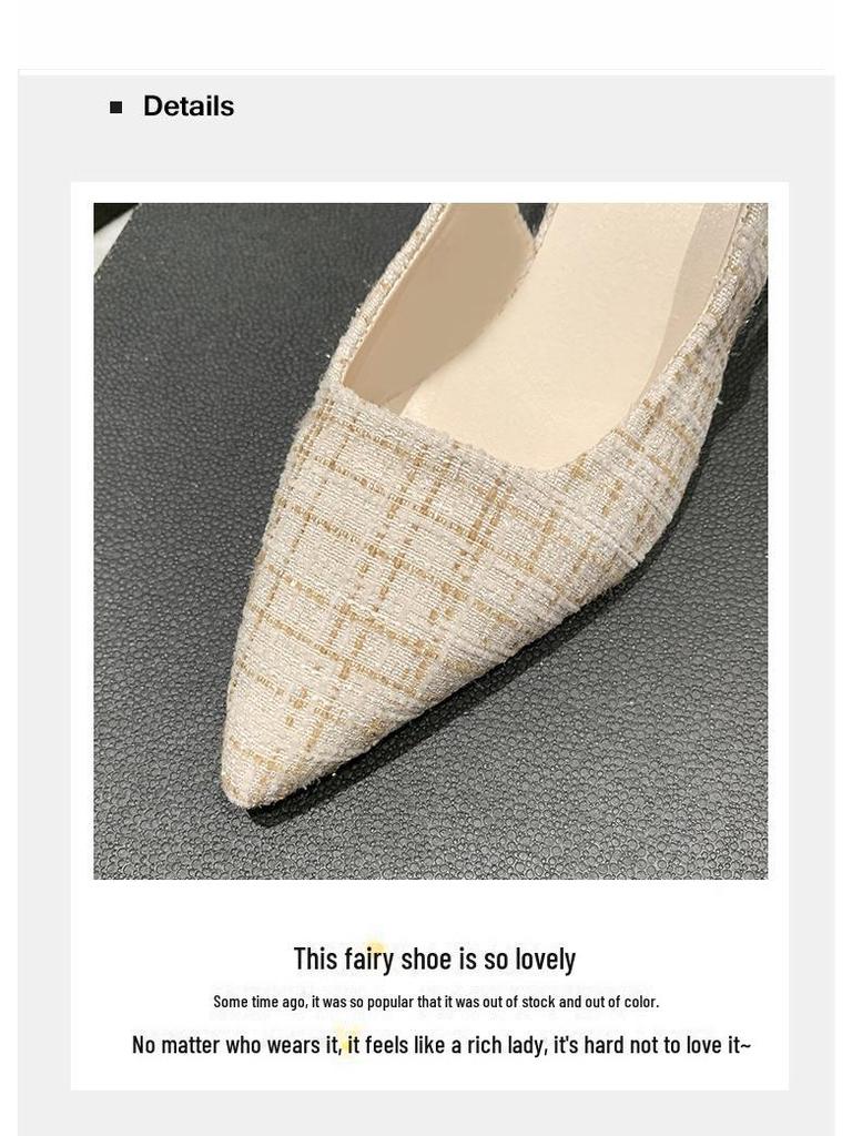 Inspired High Heel Sandals - Summer 2023 Pointed Toe Slip-On for Women